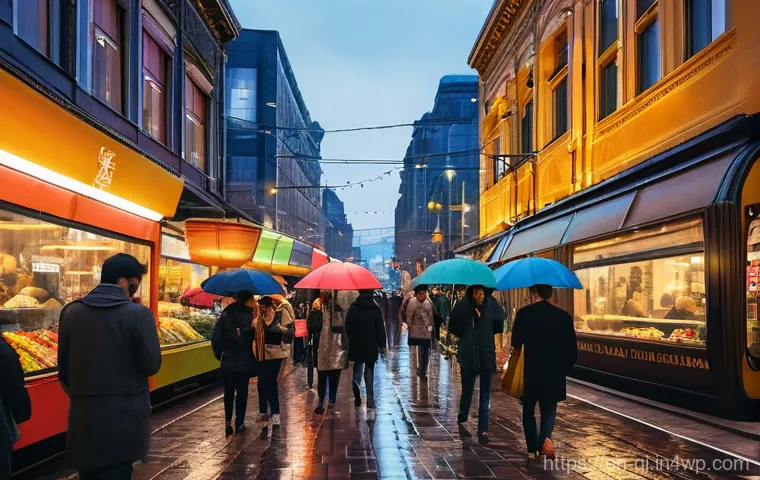 AI 이미지 생성의 데이터베이스 구축 방법 - A bustling city street at dusk, teeming with a diverse crowd of people of various ages and ethniciti...